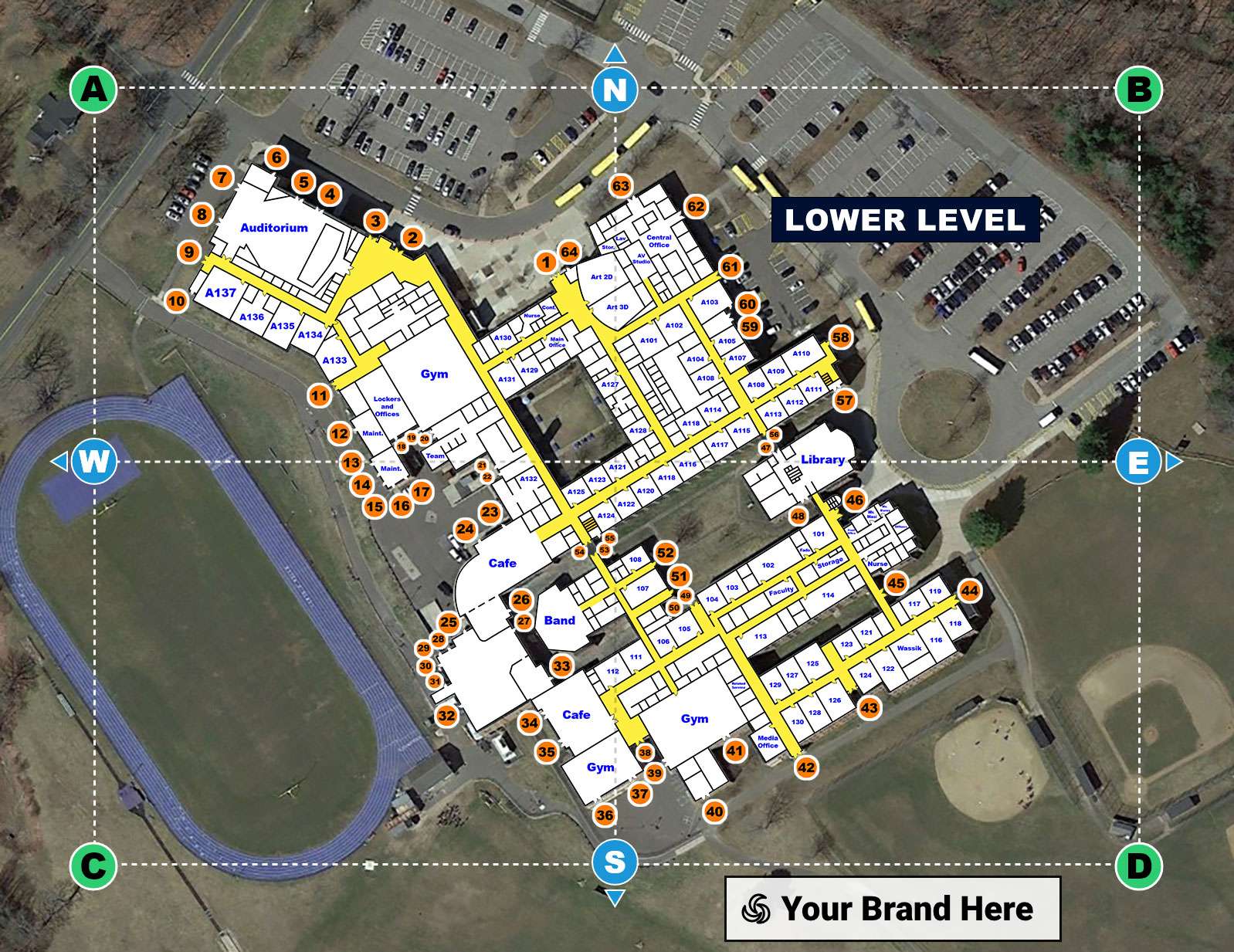 Sample floor plan — Harwinton Consolidated School Region, Lyon Rd, Burlington CT, Lower Level